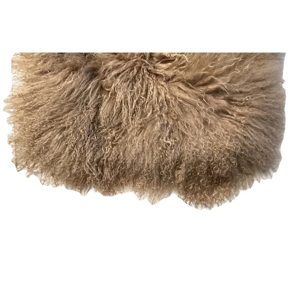Luxury Mongolian Fur Pillowcase Zippered Sham Throw Couch Pillow Cover Brown